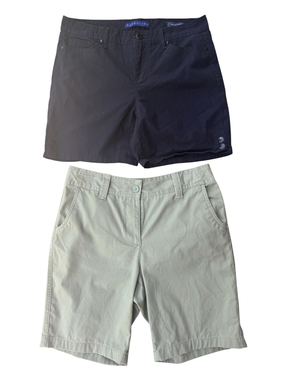 Women’s Bermuda & Modest Length Shorts Bundle Size 8 Sage Green Black EUC Basics